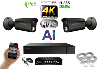 MS 4K IP 2 kamerový set se switchem 8 Mpix GTube (6379K2B)